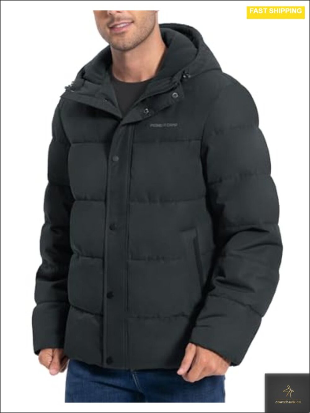 Men's Winter Puffer Jacket Waterproof Insulated Down Alternative Hooded Coat